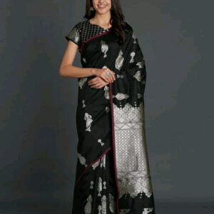 Festive Silk Blend Woven Border Saree